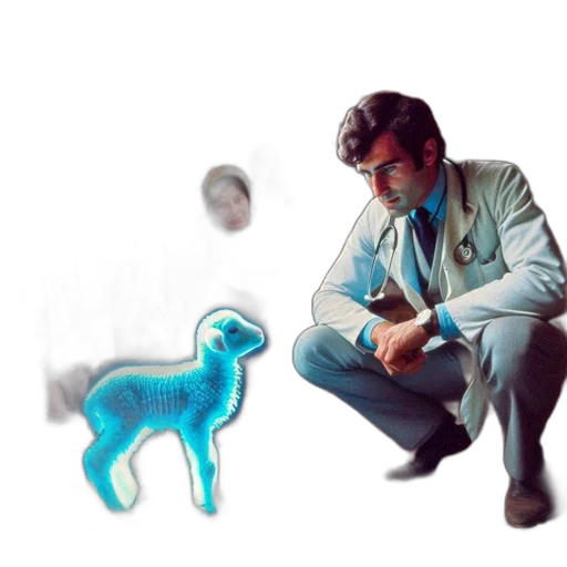 creature, animal, jacket, vaporwave transparent PNG cut-out