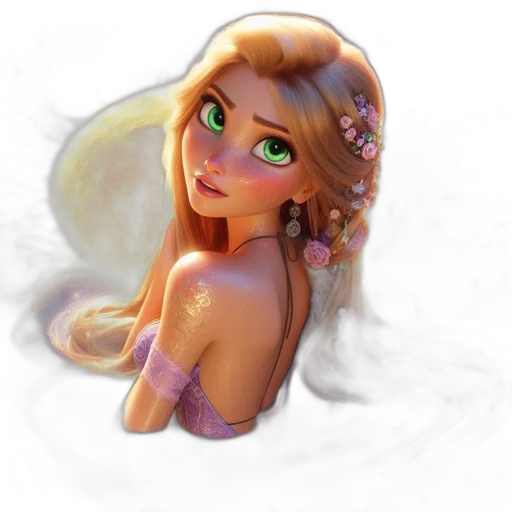 face, dress, staff, fantasy art transparent PNG cut-out