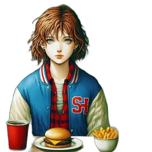 food, jacket, face, pixel art transparent PNG cut-out
