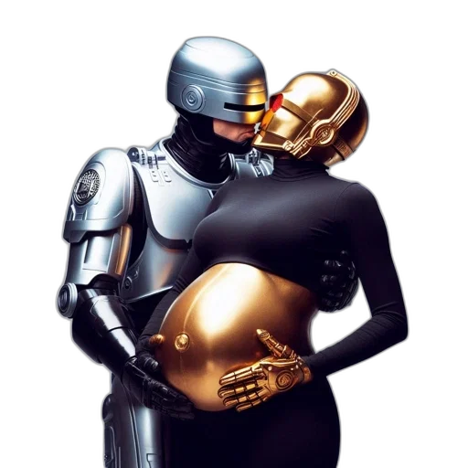 robot, concept art, cyberpunk, outer space transparent PNG cut-out