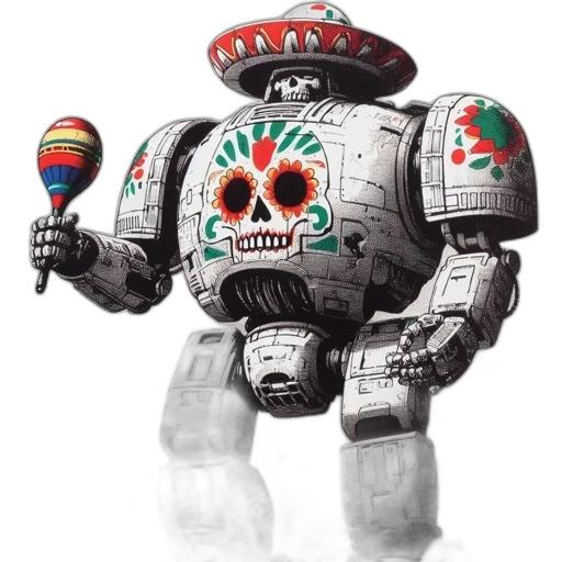 robot, mask, concept art, 3d render transparent PNG cut-out