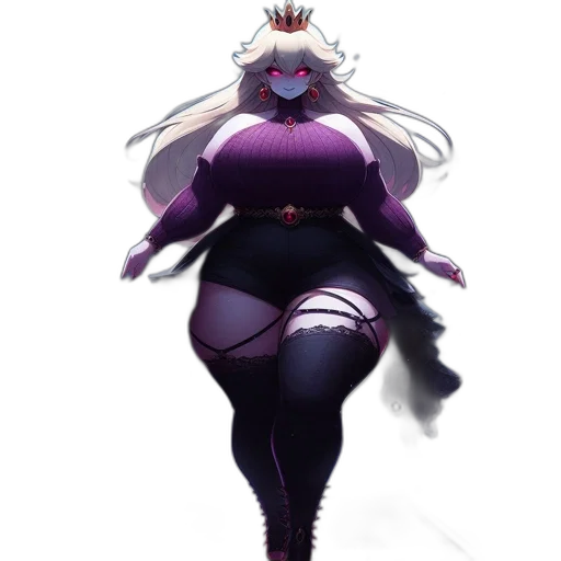 crown, dress, creature, staff transparent PNG cut-out