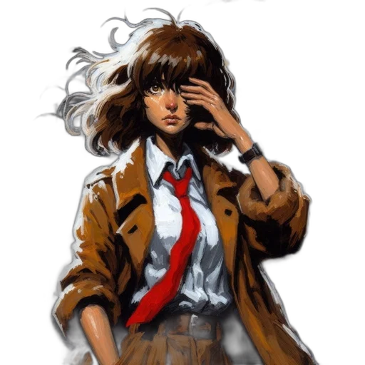 jacket, hair, face, mask transparent PNG cut-out