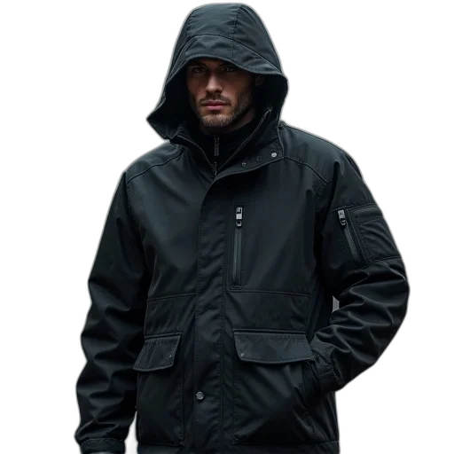 jacket, cyberpunk, men, tactical transparent PNG cut-out