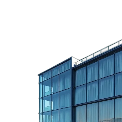 building, 3d render, photorealistic, blue transparent PNG cut-out