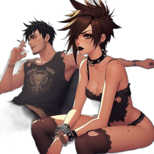 concept art, anime, pixel art, cyberpunk transparent PNG cut-out