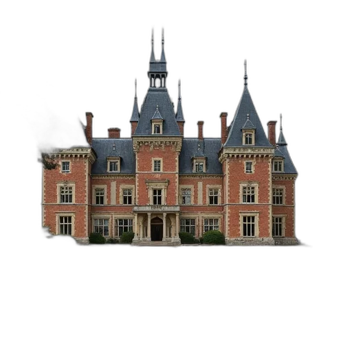 building, crown, staff, 3d render transparent PNG cut-out