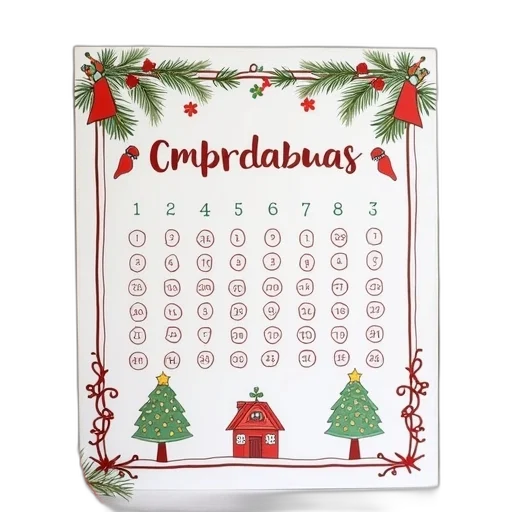 printable, christmas, countdown, perfect transparent PNG cut-out