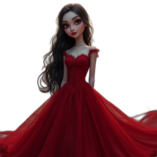 dress, fantasy art, concept art, 3d render transparent PNG cut-out