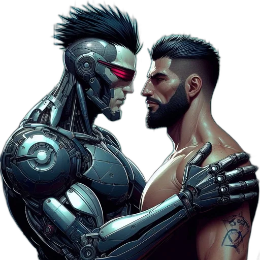 robot, cyberpunk, comic book art, concept art transparent PNG cut-out