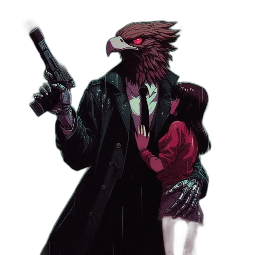 jacket, concept art, comic book art, cyberpunk transparent PNG cut-out