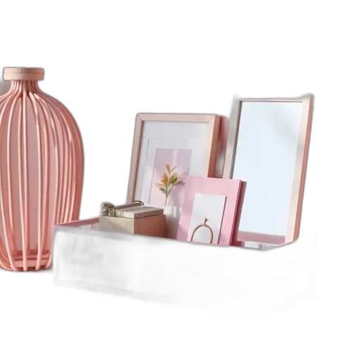 bottle, furniture, 3d render, pastel transparent PNG cut-out