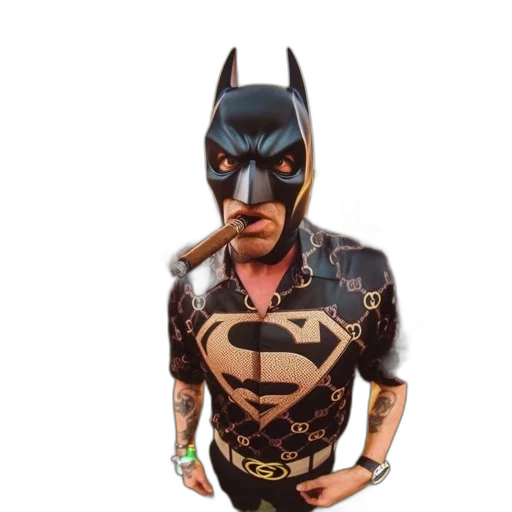 comic book art, man, batman, mask transparent PNG cut-out