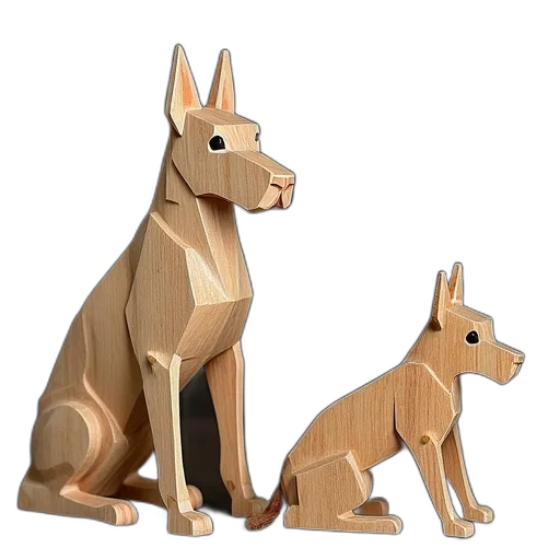 3d render, wooden, shepherdies transparent PNG cut-out