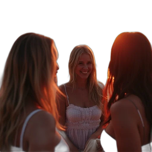 dress, face, sunset, fire transparent PNG cut-out