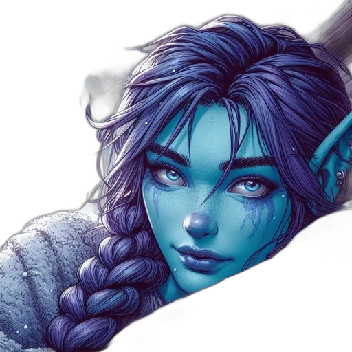 face, fantasy art, concept art, comic book art transparent PNG cut-out