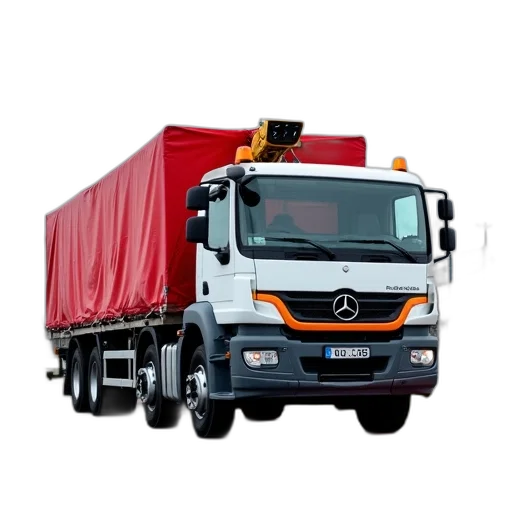 photorealistic, white, truck, crane transparent PNG cut-out