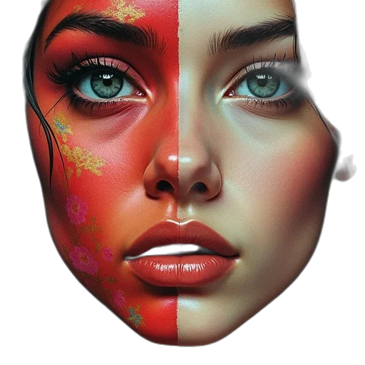 mask, face, jewelry, photorealistic transparent PNG cut-out
