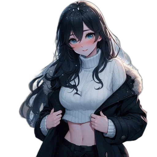 jacket, dress, creature, staff transparent PNG cut-out