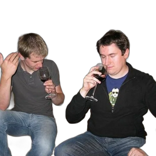 bottle, two, men, sit transparent PNG cut-out