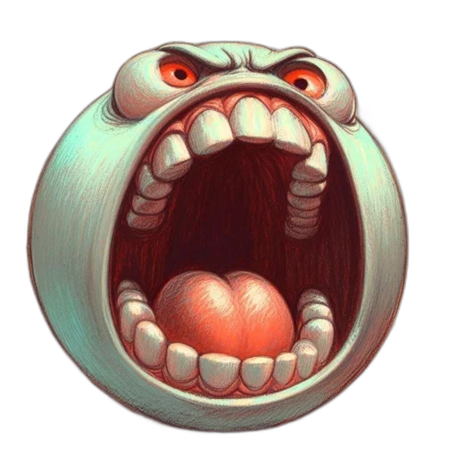 creature, face, concept art, 3d render transparent PNG cut-out