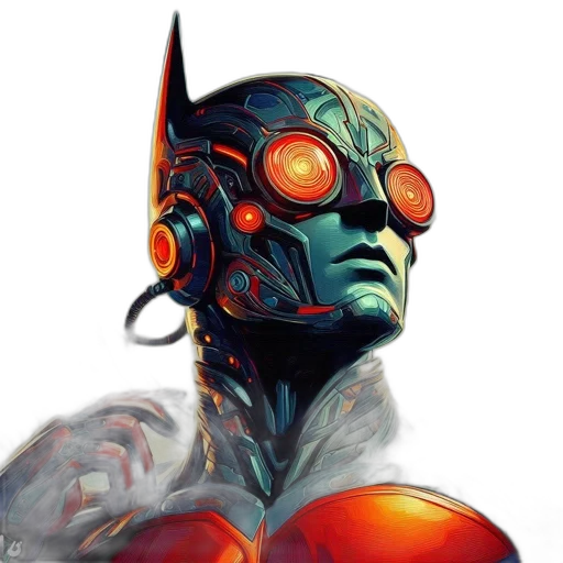 robot, mask, face, comic book art transparent PNG cut-out