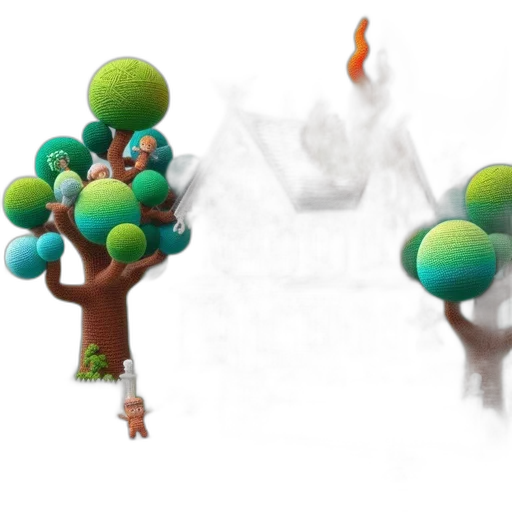 tree, crown, 3d render, concept art transparent PNG cut-out