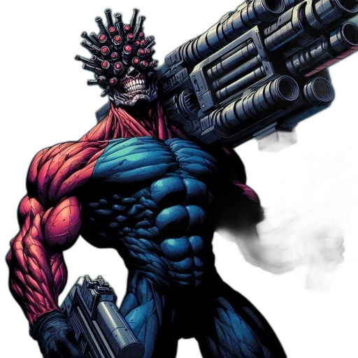 weapon, comic book art, concept art, imposing transparent PNG cut-out
