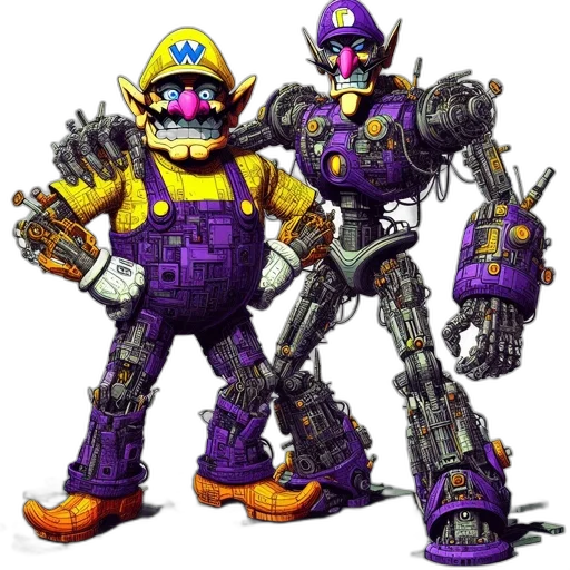 robot, weapon, concept art, pixel art transparent PNG cut-out