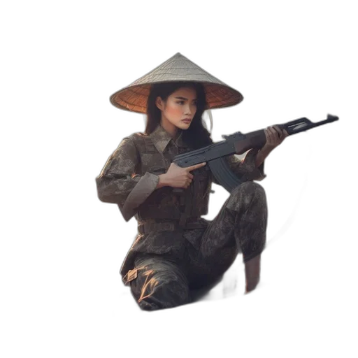 weapon, hat, staff, jacket transparent PNG cut-out