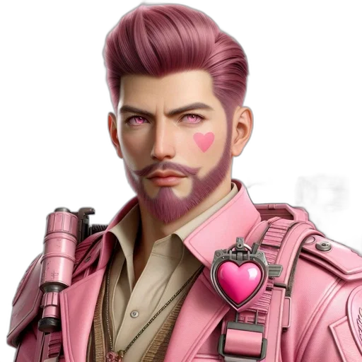 jacket, face, staff, cyberpunk transparent PNG cut-out