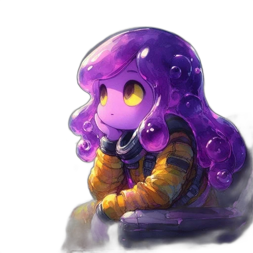creature, robot, jacket, staff transparent PNG cut-out