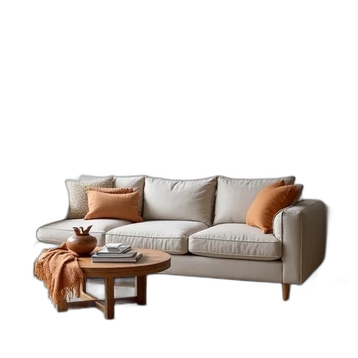 furniture, 3d render, photorealistic, earth tones transparent PNG cut-out