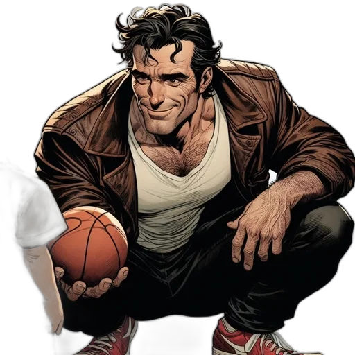 jacket, comic book art, concept art, earth tones transparent PNG cut-out