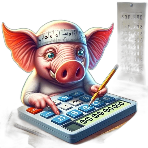 pig, large, ears, measuring transparent PNG cut-out