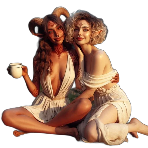 fantasy art, concept art, photorealistic, oil painting transparent PNG cut-out