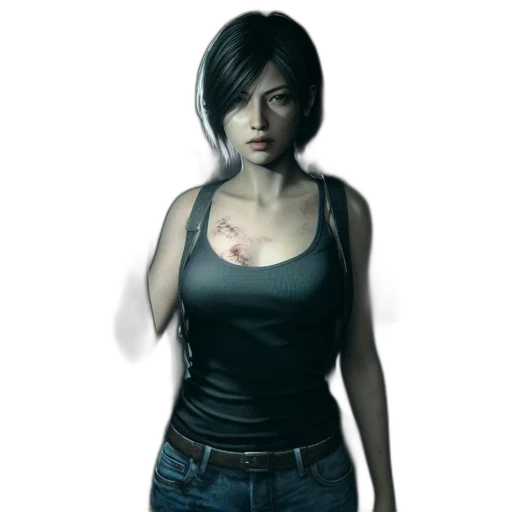 dress, jacket, face, weapon transparent PNG cut-out
