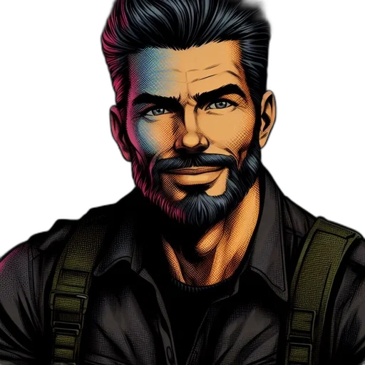 face, comic book art, cartoon, concept art transparent PNG cut-out