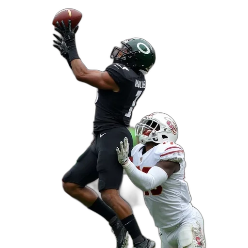 football, player, black, uniform transparent PNG cut-out