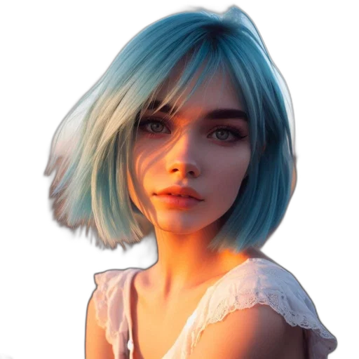 face, hair, dress, robot transparent PNG cut-out
