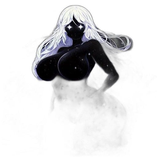 mask, dress, hair, creature transparent PNG cut-out