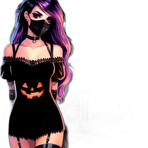 dress, mask, concept art, fantasy art transparent PNG cut-out