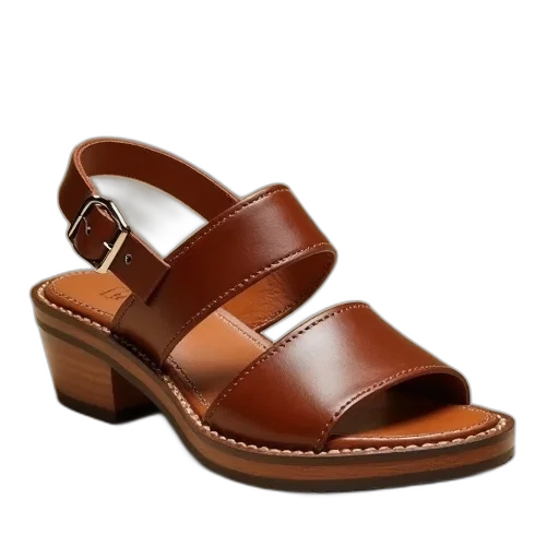 shoes, leather, sandal, one transparent PNG cut-out