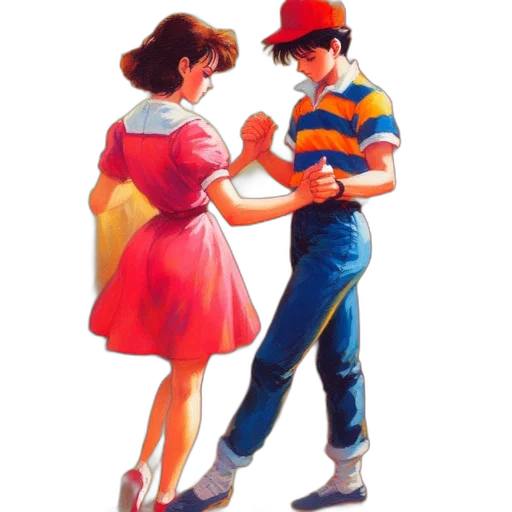 robot, dress, shoes, oil painting transparent PNG cut-out