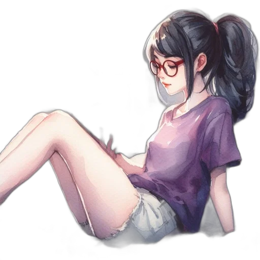 dress, staff, watercolor, anime transparent PNG cut-out