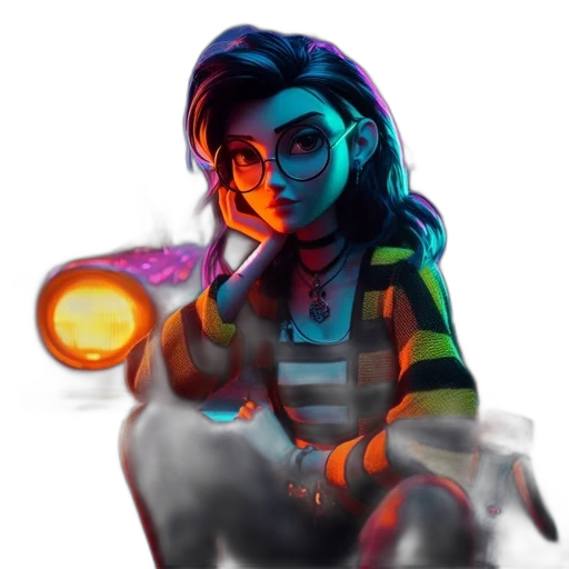 jacket, weapon, face, staff transparent PNG cut-out