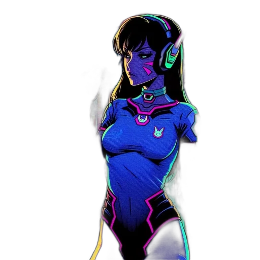 robot, staff, jacket, cyberpunk transparent PNG cut-out