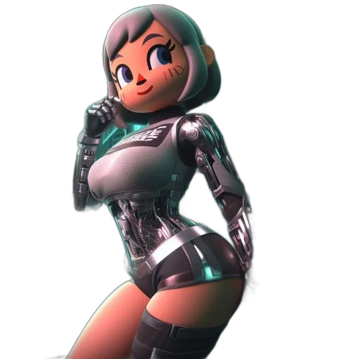 robot, jacket, dress, weapon transparent PNG cut-out