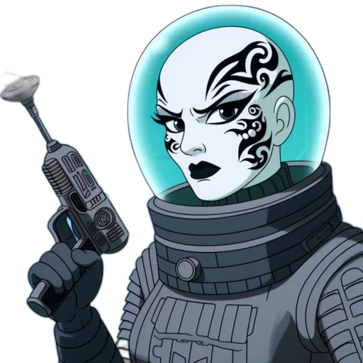 staff, mask, weapon, robot transparent PNG cut-out