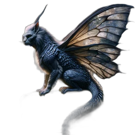 dragon, creature, animal, staff transparent PNG cut-out